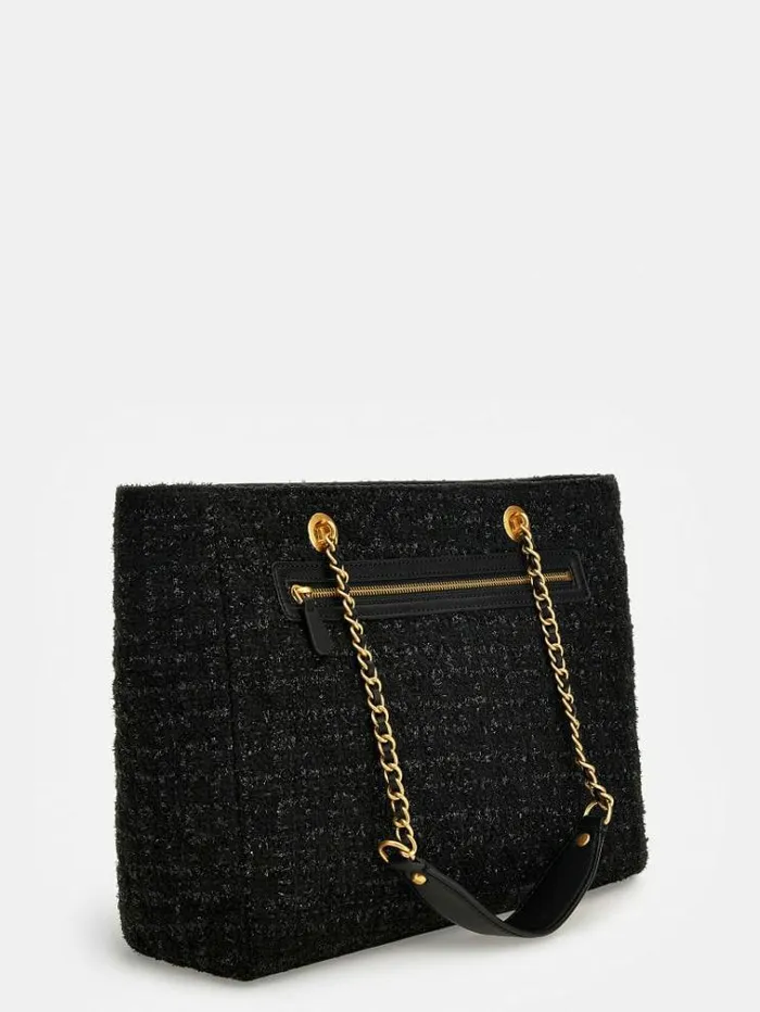 Women Giully Tweed Shopper Black Guess Shoppers