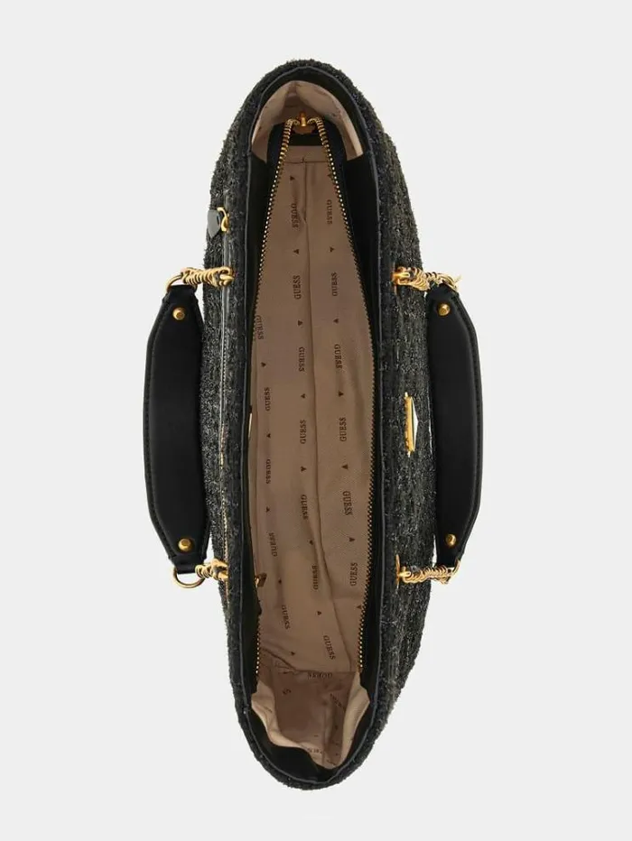 Women Giully Tweed Shopper Black Guess Shoppers