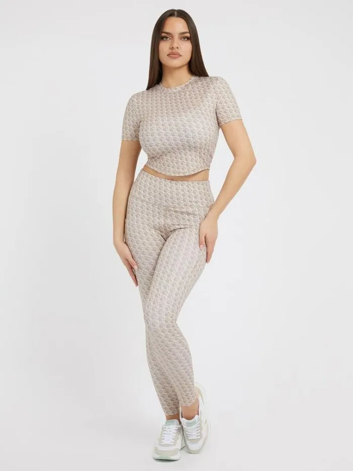 Women Gj Logo Active Top Multi Beige Guess Activewear