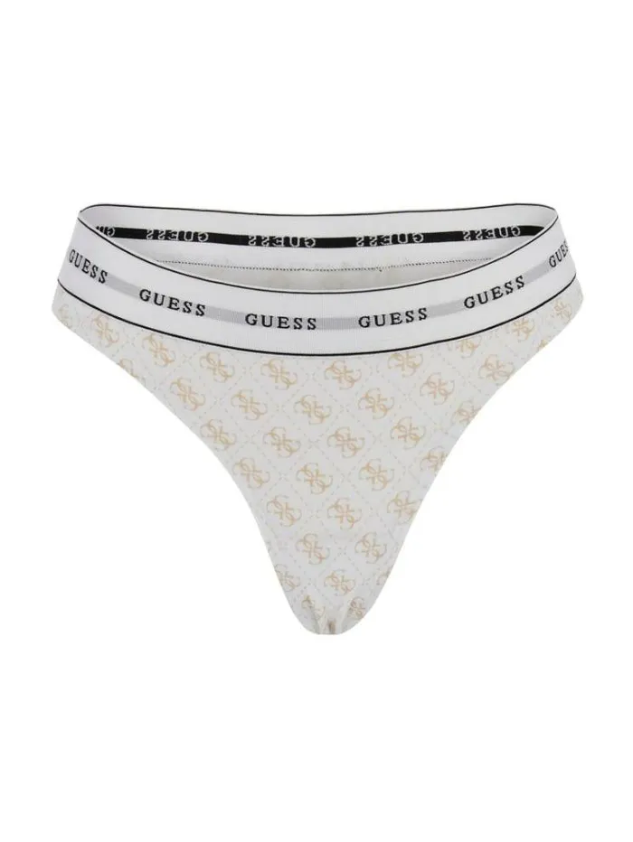 Women Gj Logo Thong White Multi Guess Underwear