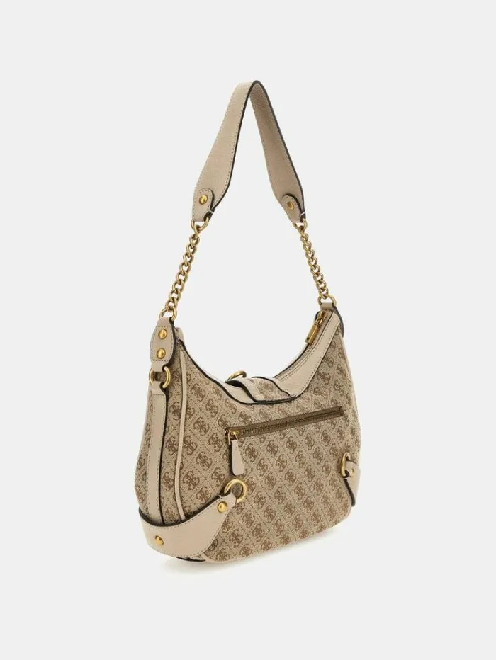 Women Gloss Vintage 4g Logo Hobo Multi Beige Guess Shoulder Bags