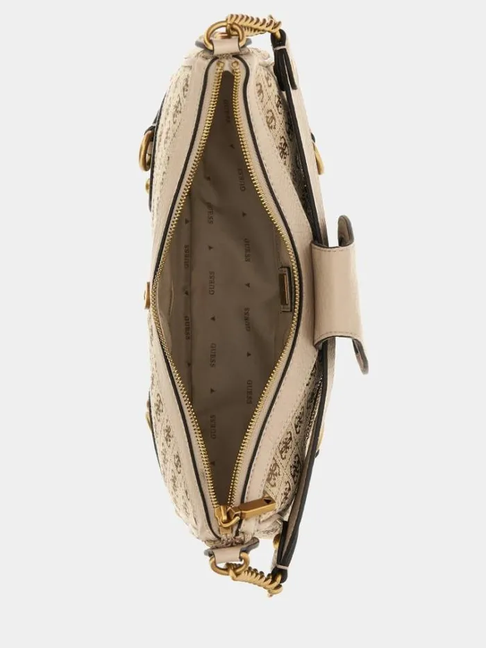 Women Gloss Vintage 4g Logo Hobo Multi Beige Guess Shoulder Bags