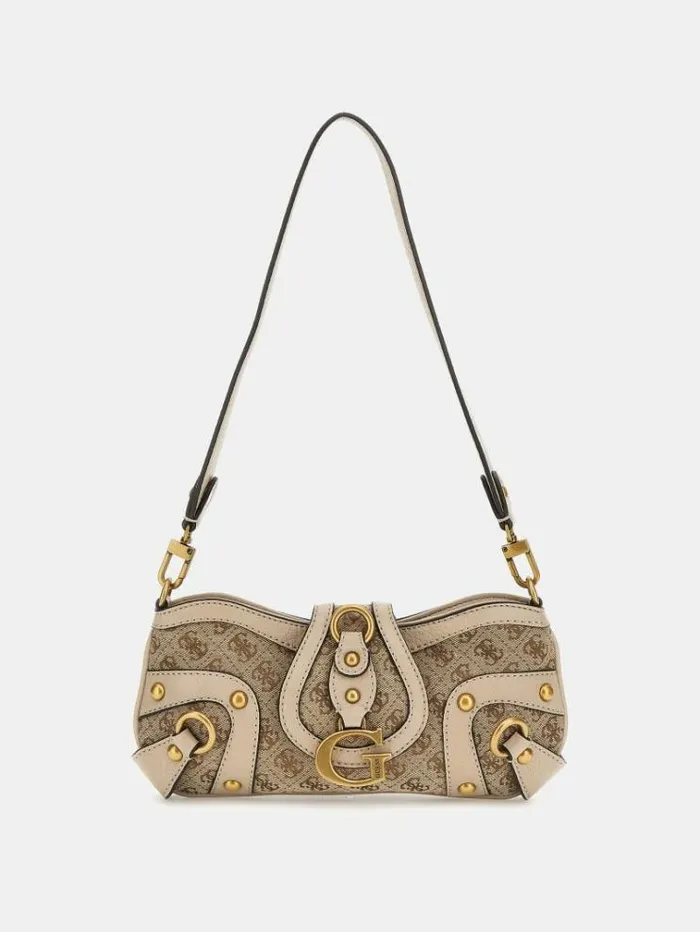 Women Gloss Vintage 4g Logo Shoulder Bag Multi Beige Guess Shoulder Bags