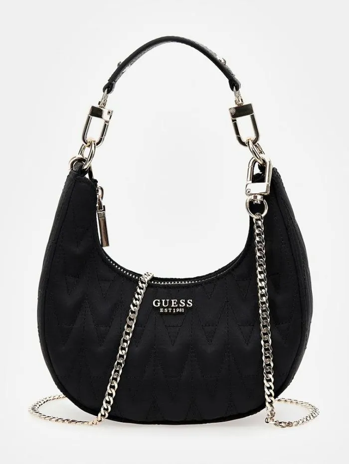 Women Golden Rock Quilted Mini Hobo Bag Black Guess Clutches And Evening Bags Women Golden Rock Quilted Mini Hobo Bag Black Guess Clutches And Evening Bags