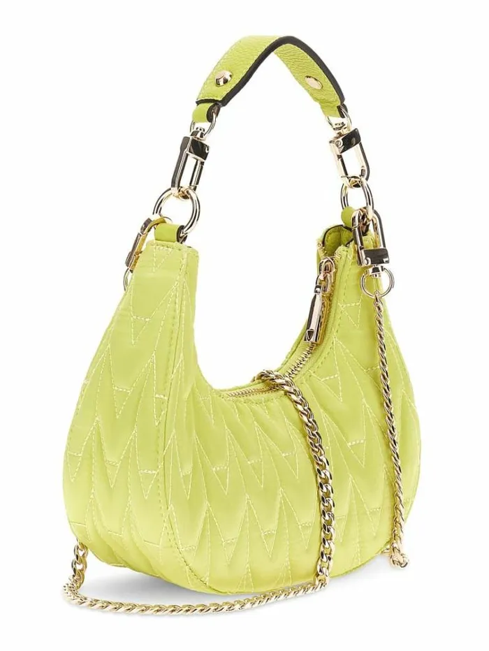 Women Golden Rock Quilted Mini Hobo Bag Green Guess Clutches And Evening Bags
