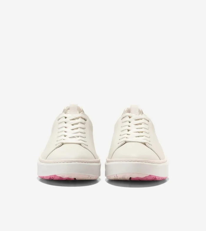 Women Golf Shoes Cole Haan GrandPr Topspin Golf Shoes Silver Birchoptic White