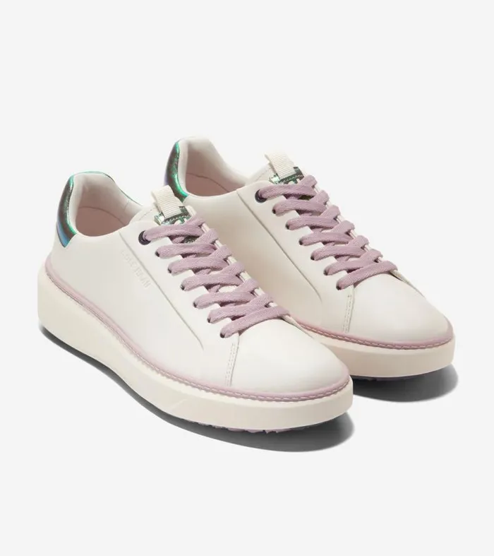 Women Golf Shoes Cole Haan GrandPr Waterproof Topspin Golf Shoes Ivorymauve Shadows