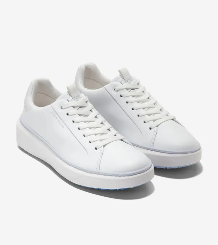Women Golf Shoes Cole Haan GrandPr Waterproof Topspin Golf Shoes Optic Whiteheather Gray