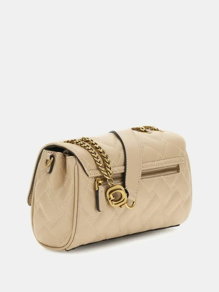 Women Gracelynn Quilted Crossbody Beige Guess Crossbody Bags