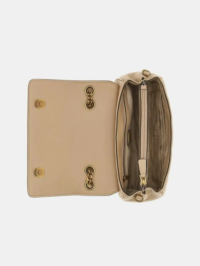 Women Gracelynn Quilted Crossbody Beige Guess Crossbody Bags