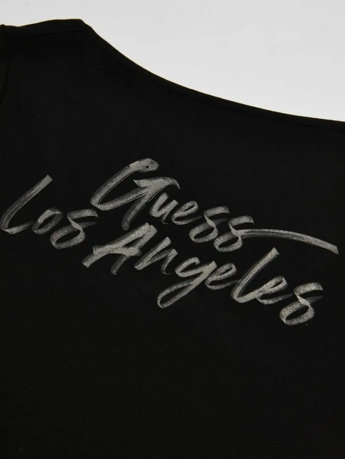 Women Graffiti Print Body Black Guess Tops And Shirts