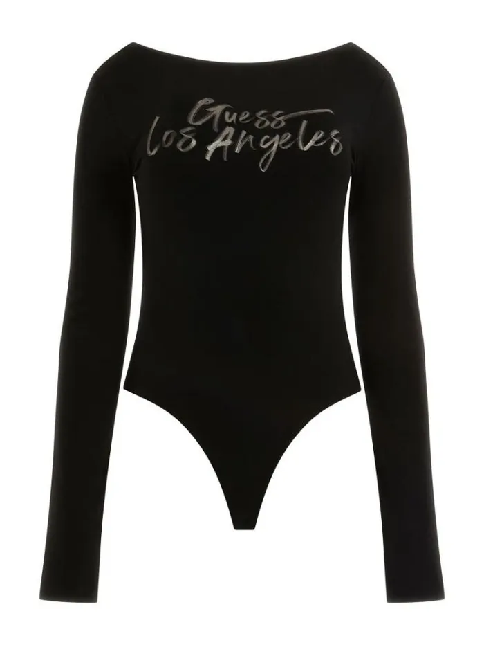 Women Graffiti Print Body Black Guess Tops And Shirts