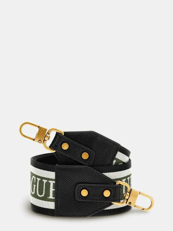 Women Guess Webbing Strap Black Guess Crossbody Bags