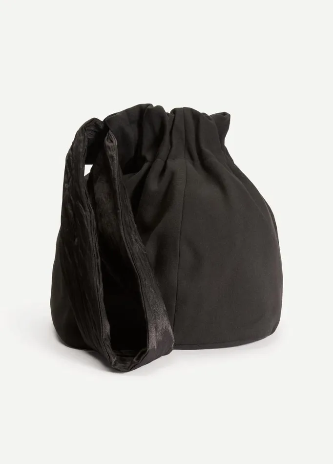 Women Handbags Vince Cotton Linen Pouch Bag Black