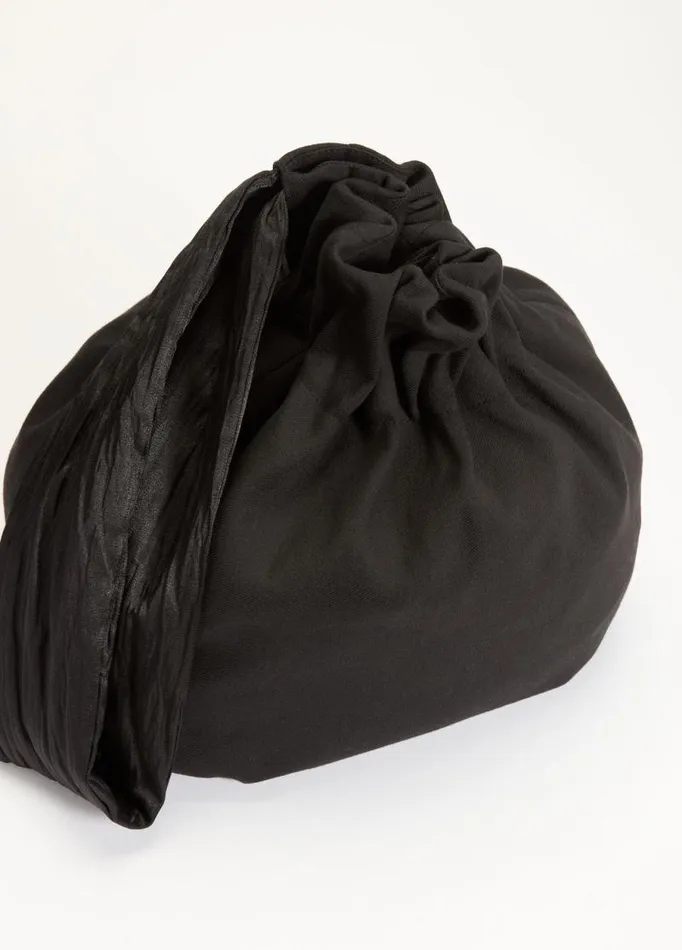 Women Handbags Vince Cotton Linen Pouch Bag Black