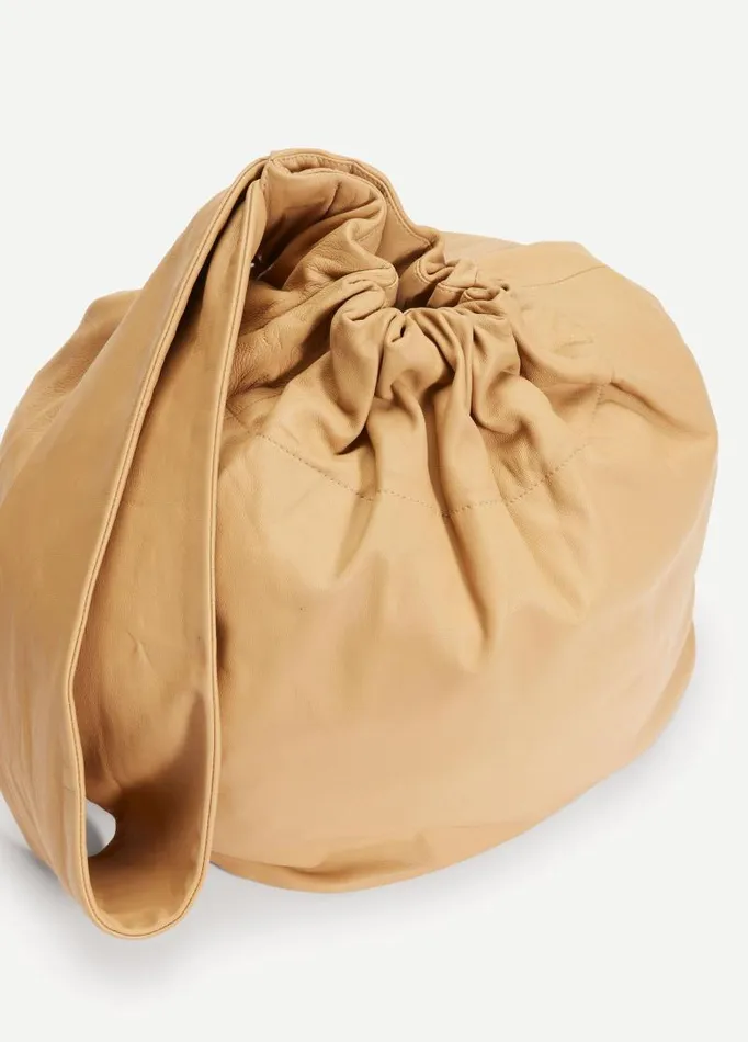 Women Handbags Vince Leather Pouch Bag Caramel