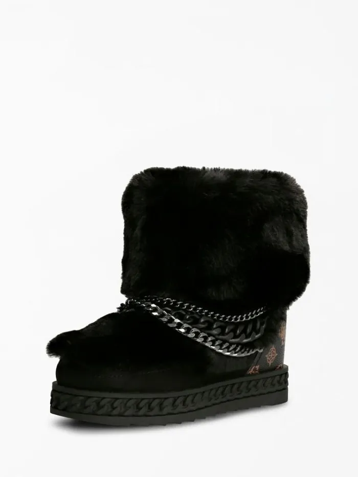 Women Hasana Faux Fur Ankle Boot Black Guess Boots And Booties