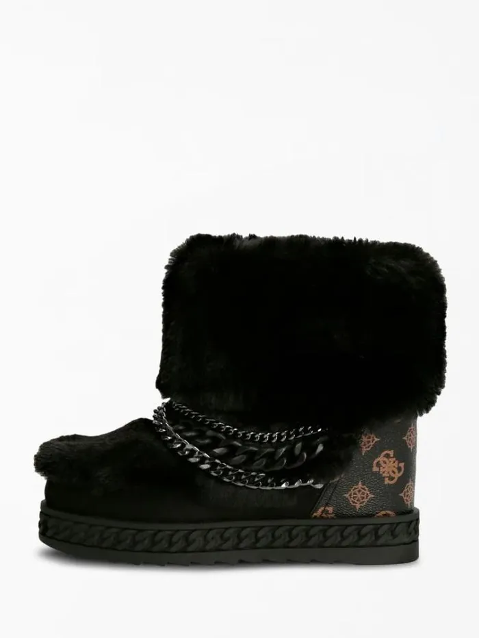 Women Hasana Faux Fur Ankle Boot Black Guess Boots And Booties