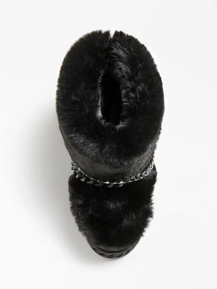 Women Hasana Faux Fur Ankle Boot Black Guess Boots And Booties