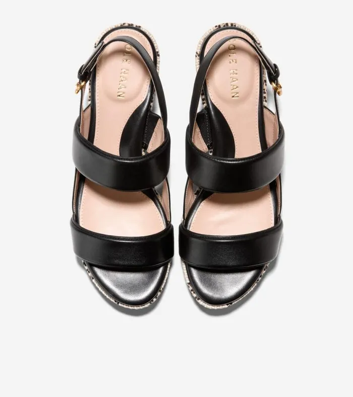 Women Heels and Pumps Cole Haan Aislin Wedge Sandals Blacknatural