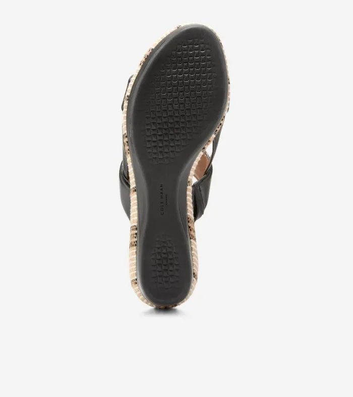 Women Heels and Pumps Cole Haan Aislin Wedge Sandals Blacknatural