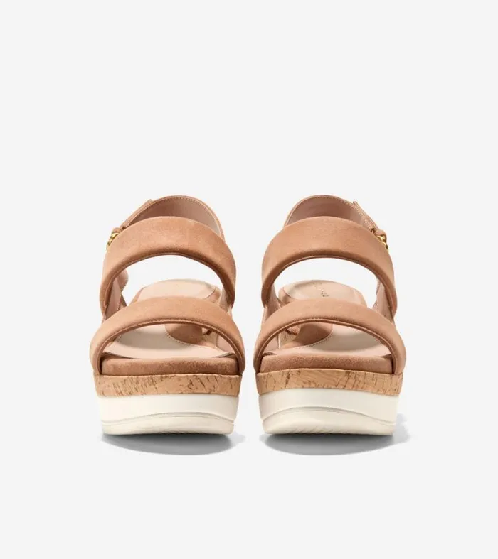 Women Heels and Pumps Cole Haan Aislin Wedge Sandals Caramelnatural