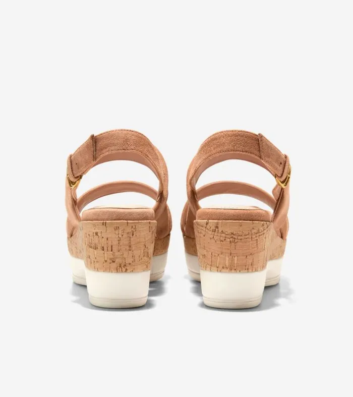 Women Heels and Pumps Cole Haan Aislin Wedge Sandals Caramelnatural