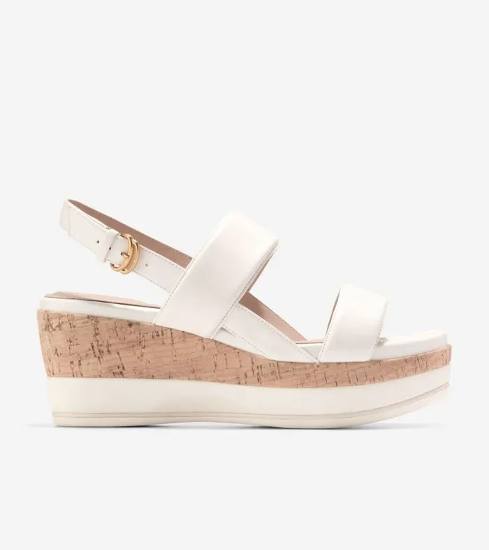 Women Heels and Pumps Cole Haan Aislin Wedge Sandals Ivorynatural