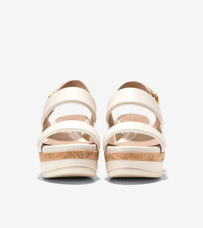 Women Heels and Pumps Cole Haan Aislin Wedge Sandals Ivorynatural
