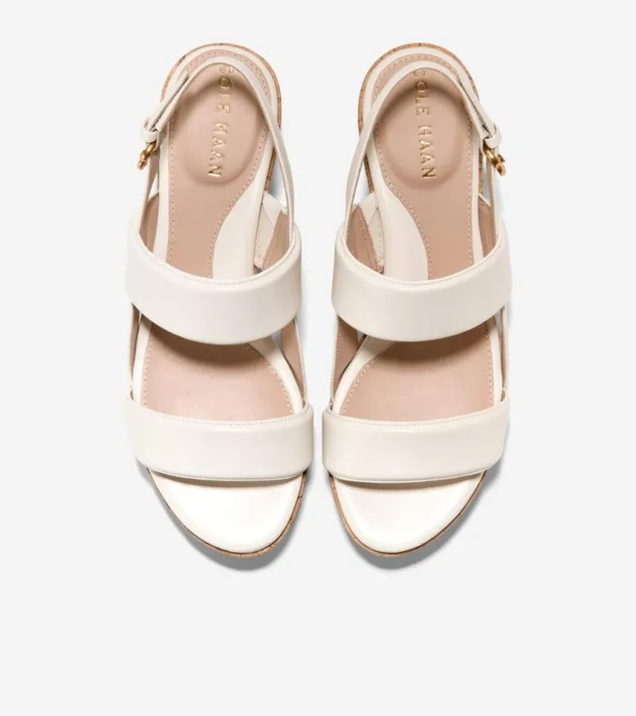 Women Heels and Pumps Cole Haan Aislin Wedge Sandals Ivorynatural