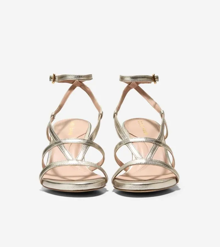 Women Heels and Pumps Cole Haan Amber Strappy Sandals Soft Gold