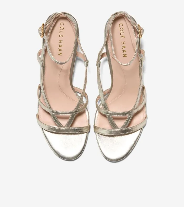 Women Heels and Pumps Cole Haan Amber Strappy Sandals Soft Gold