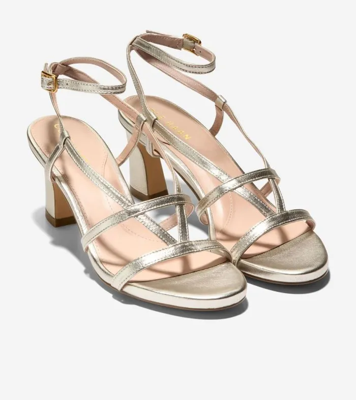 Women Heels and Pumps Cole Haan Amber Strappy Sandals Soft Gold