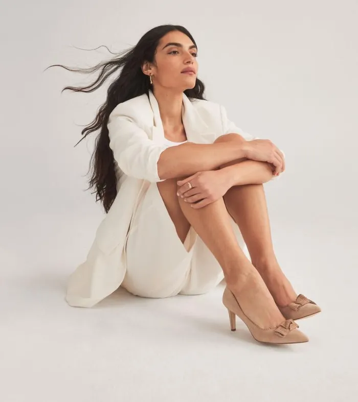 Women Heels and Pumps Cole Haan Bellport Bow Pumps Blush Tan