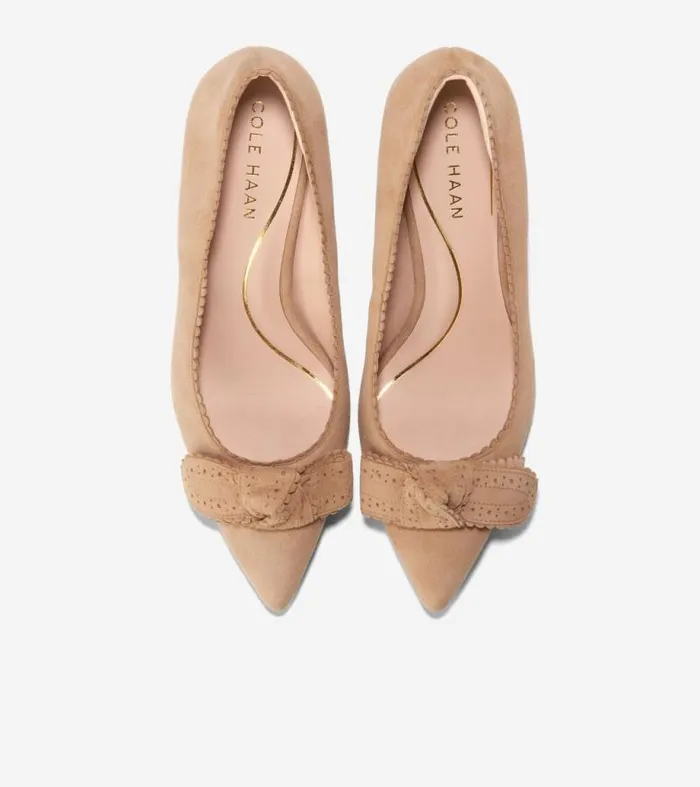 Women Heels and Pumps Cole Haan Bellport Bow Pumps Blush Tan