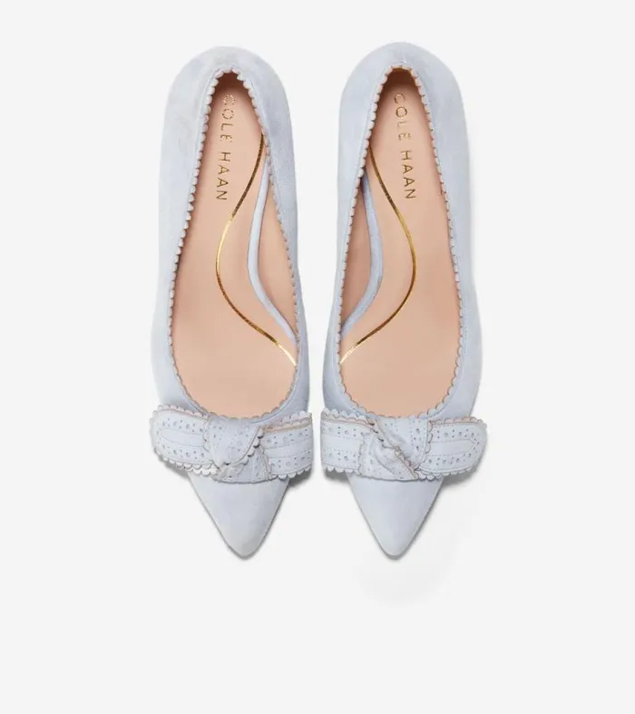 Women Heels and Pumps Cole Haan Bellport Bow Pumps Heather Blue