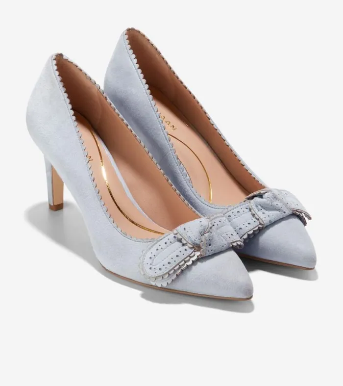 Women Heels and Pumps Cole Haan Bellport Bow Pumps Heather Blue