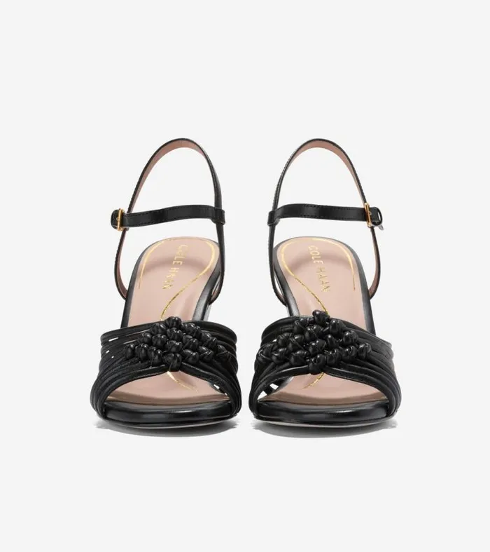 Women Heels and Pumps Cole Haan Jitney Knot Wedge Sandals Black