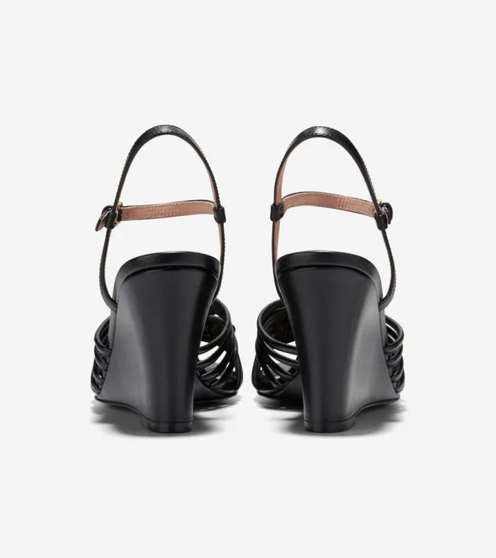 Women Heels and Pumps Cole Haan Jitney Knot Wedge Sandals Black