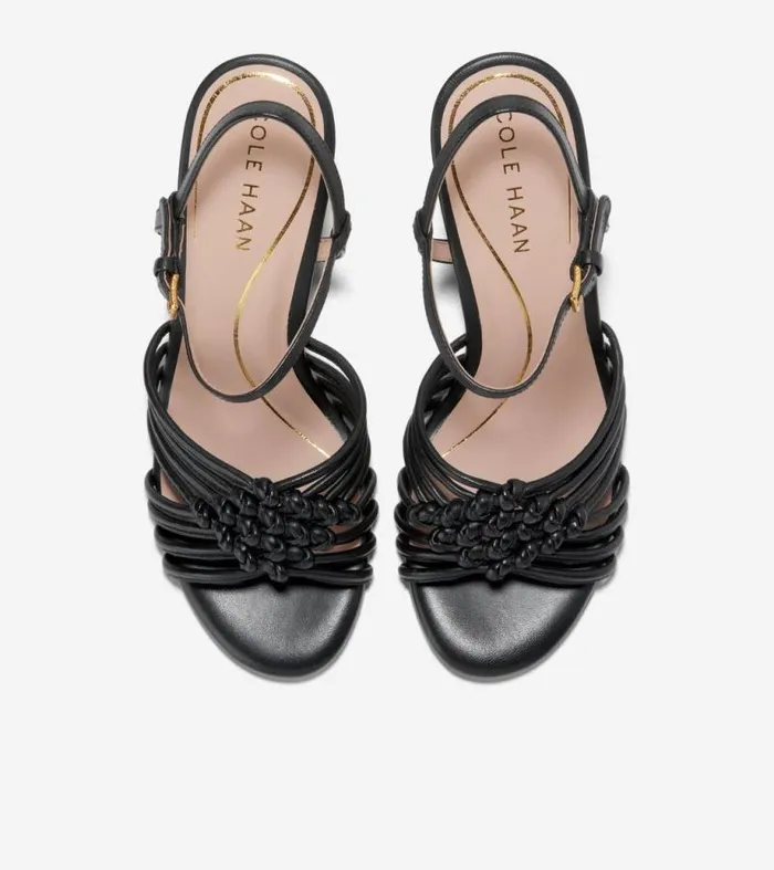 Women Heels and Pumps Cole Haan Jitney Knot Wedge Sandals Black