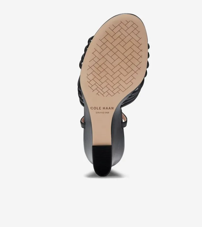 Women Heels and Pumps Cole Haan Jitney Knot Wedge Sandals Black