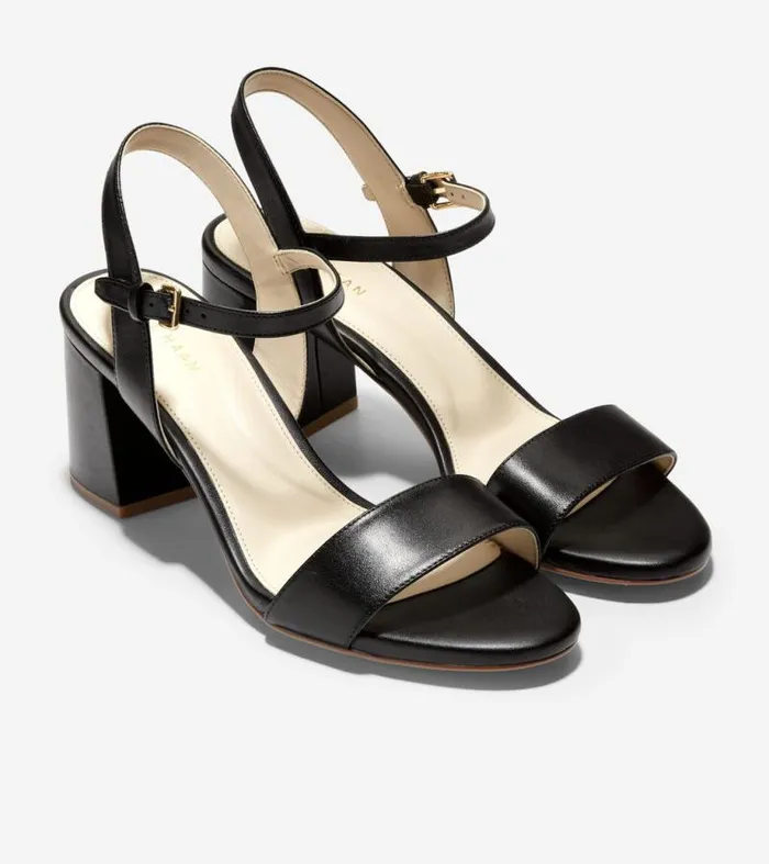 Women Heels and Pumps Cole Haan Josie Block Heel Sandals Black Leather