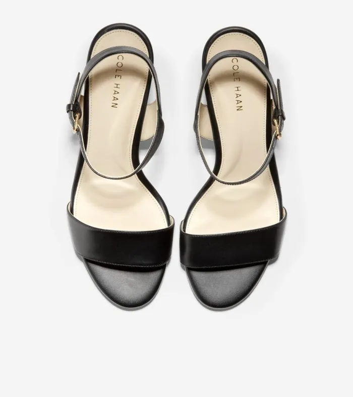 Women Heels and Pumps Cole Haan Josie Block Heel Sandals Black Leather