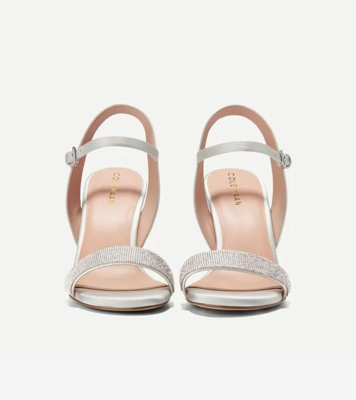 Women Heels and Pumps Cole Haan Josie Wedge Sandals All Over Crystalgray