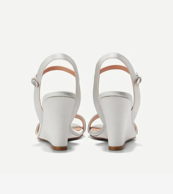 Women Heels and Pumps Cole Haan Josie Wedge Sandals All Over Crystalgray