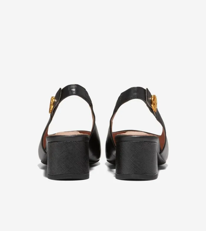 Women Heels and Pumps Cole Haan The GoTo Slingback Pump 45MM Black Leather