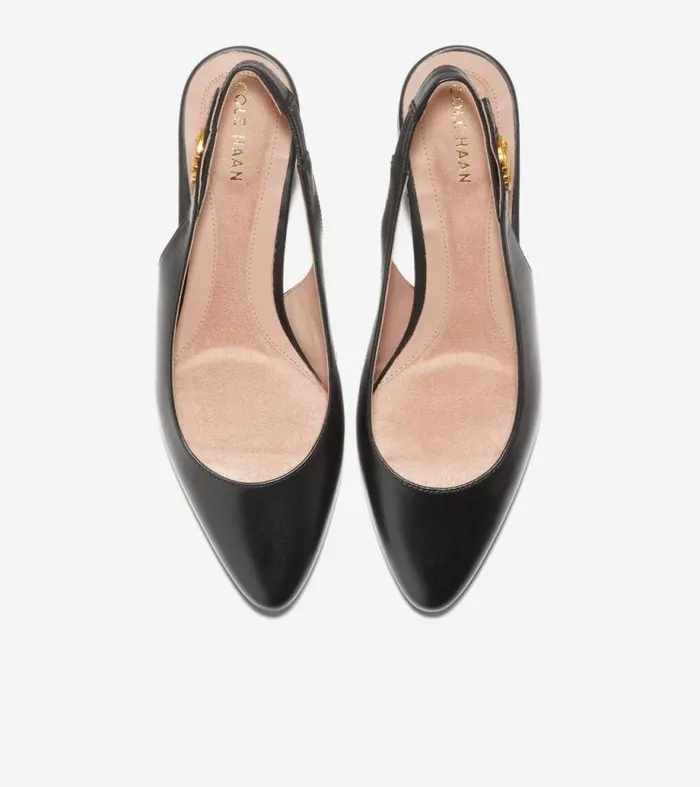 Women Heels and Pumps Cole Haan The GoTo Slingback Pump 45MM Black Leather