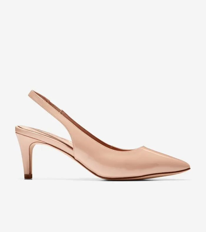 Women Heels and Pumps Cole Haan Vandam Sling Back Pumps Brush Patent