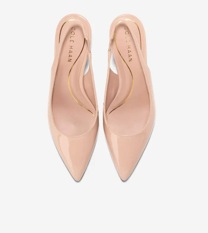 Women Heels and Pumps Cole Haan Vandam Sling Back Pumps Brush Patent