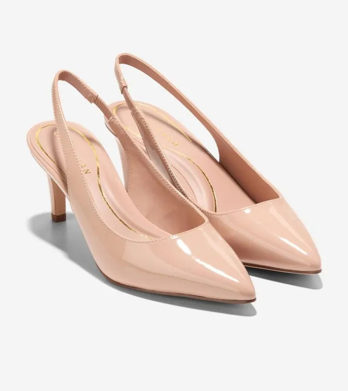 Women Heels and Pumps Cole Haan Vandam Sling Back Pumps Brush Patent